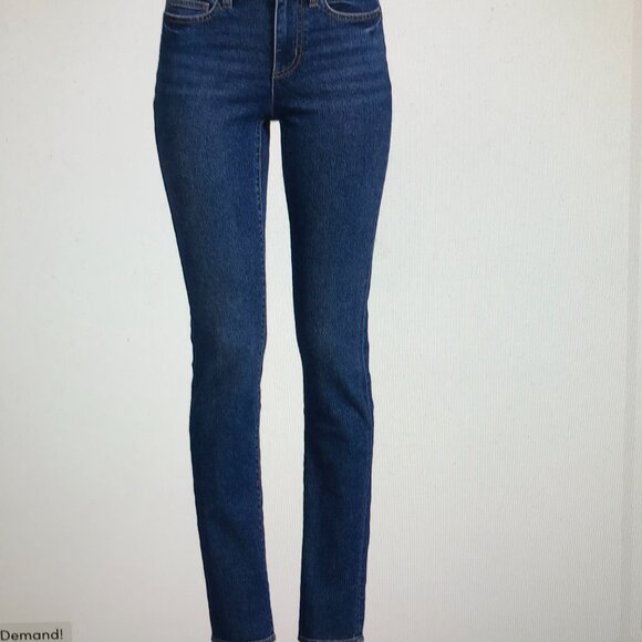 LandsEnd dark denim blue jeans, Size 2, straight leg - Picture 2 of 5